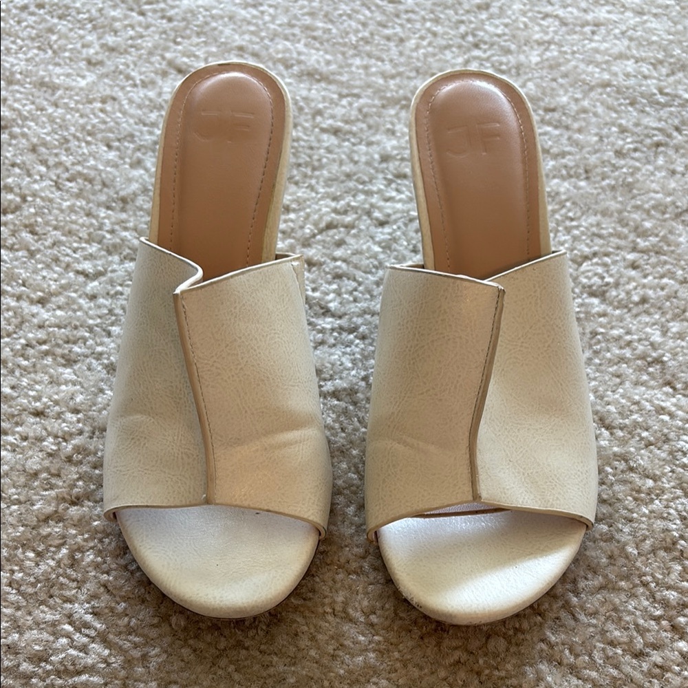 JustFab Cream Women's Mules